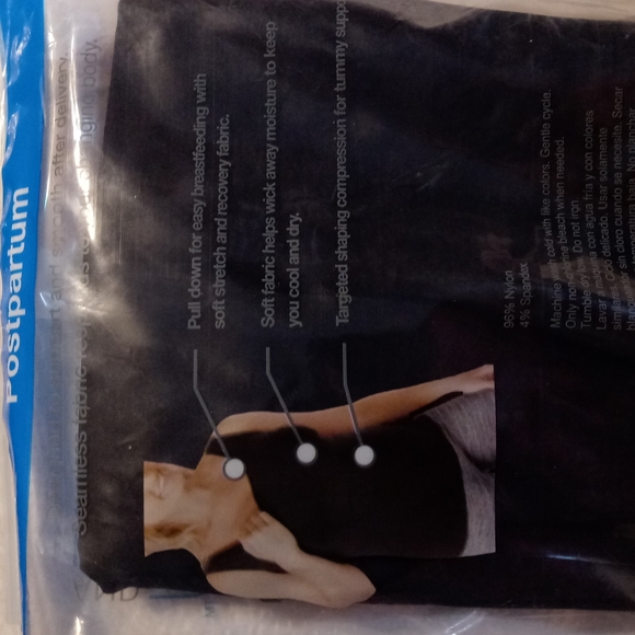 NWT POSTPARTUM TANK WICKING TECHNOLOGY POST SURGERY MATERNITY SUPPORT TANK - Picture 4 of 5